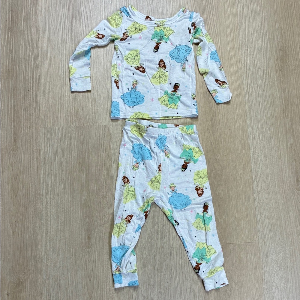 Disney Princess Pajama Set Tiana Belle & Cinderella 2T